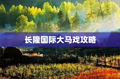 长隆国际大马戏攻略