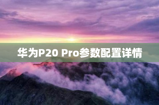 华为P20 Pro参数配置详情